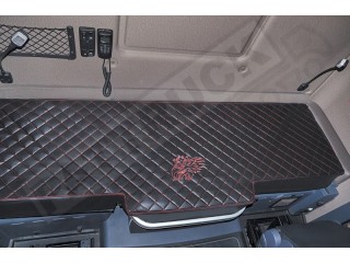 TRUCK BED COVER FIT SCANIA R STREAMLINE 2013-2017 ECO LEATHER RED & BLACK
