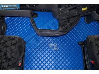 ECO LEATHER FLOOR MAT -BLACK  FIT SCANIA S New Generation  [ 2017+ ] FLIP PASSENGER SEAT