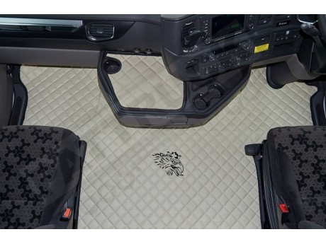 ECO LEATHER FLOOR MAT -RED  FIT SCANIA S New Generation  [ 2017+ ] FLIP PASSENGER SEAT