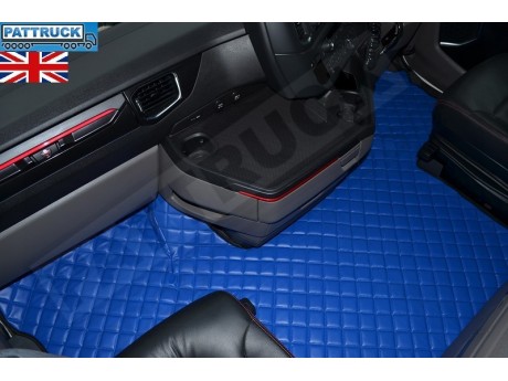 ECO LEATHER FLOOR MAT -BLACK  FIT SCANIA S New Generation  [ 2017+ ] FLIP PASSENGER SEAT