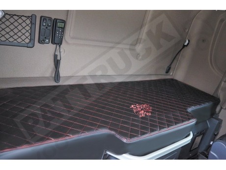 TRUCK BED COVER FIT SCANIA R STREAMLINE 2013-2017 ECO LEATHER RED & BLACK