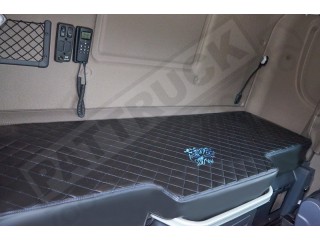 TRUCK BED COVER FIT SCANIA R STREAMLINE 2013-2017 ECO LEATHER BLACK-RED STITCHES