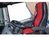 TRUCK ECO LEATHER SEAT COVERS FIT DAF XF 106 / CF EURO 6 PAIR OF BLACK AND RED