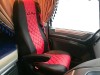 TRUCK ECO LEATHER SEAT COVERS FIT DAF XF 106 / CF EURO 6 PAIR OF BLACK AND RED