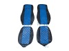 TRUCK ECO LEATHER SEAT COVERS FIT DAF XF 106 / CF EURO 6 PAIR OF BLACK AND BLUE