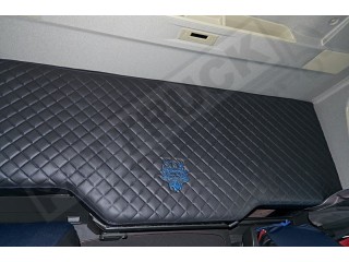 TRUCK ECO LEATHER BED COVER  COMPATIBLE WITH VOLVO FH4 2013-2019 BLACK & RED STITCHES