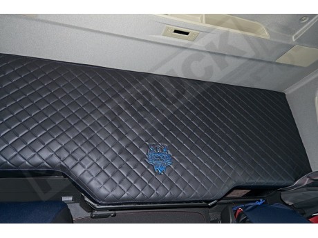 TRUCK ECO LEATHER BED COVER  COMPATIBLE WITH VOLVO FH4 2013-2019 BLACK & RED STITCHES