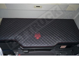 TRUCK ECO LEATHER BED COVER  COMPATIBLE WITH VOLVO FH4 2013-2019 BLACK & RED STITCHES