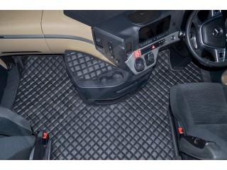 TRUCK ECO LEATHER FLOOR SET FIT  New  MERCEDES ACTROS MP5  FROM 2019- BIG-GIGA SPACE CAB -WITH LIFTING PASSENGER SEAT