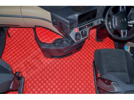 TRUCK ECO LEATHER FLOOR SET FIT  New  MERCEDES ACTROS MP5  FROM 2019- BIG-GIGA SPACE CAB -WITH LIFTING PASSENGER SEAT
