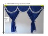 TRUCK CURTAINS  FULL SET- BLUE WITH RED TASSELS FIT SCANIA TOPLINE