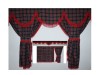 TARTAN TRUCK CURTAINS FULL SET ROYAL BLUE& BLACK- IVECO