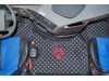 TRUCK ECO LEATHER FLOOR SET- COMPATIBLE WITH VOLVO FH 4 2013+[TWIN AIR SEATS] BLACK  - LEFT HAND DRIVE