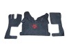 TRUCK ECO LEATHER FLOOR SET- COMPATIBLE WITH VOLVO FH 4 2013+[TWIN AIR SEATS] BLACK  - LEFT HAND DRIVE
