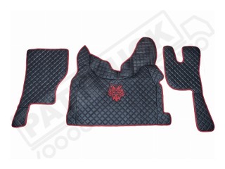 TRUCK ECO LEATHER FLOOR SET-BLACK COMPATIBLE WITH VOLVO FH4  2013+AUTOMATIC-FOLDING PASSENGER SEAT