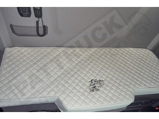 TRUCK BED COVER FIT SCANIA R & S 2017+ [NEW GENERATION] ECO LEATHER BLACK-BLUE  STITCHES