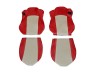 TRUCK ECO LEATHER SEAT COVERS FIT MERCEDES ACTROS MP4   PAIR OF RED AND BLUE