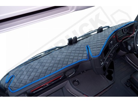 SCANIA R , S NEW GENERATION-TRUCK ECO LEATHER DASH MAT-BLACK WITH RED TRIM