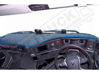 SCANIA R , S NEW GENERATION-TRUCK ECO LEATHER DASH MAT-BLACK WITH RED TRIM