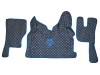 TRUCK ECO LEATHER FLOOR SET-BLACK WITH BLUE VIKING LOGO FIT VOLVO FH4  2013+[ AUTOMATIC ]-FOLDING PASSENGER SEAT