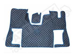 ECO LEATHER FLOOR MAT -BLACK /RED FIT SCANIA S New Generation  [ 2017+ ] SWIVEL/AIR  PASSENGER SEAT