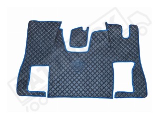 ECO LEATHER FLOOR MAT -BLACK/RED [ V8] FIT SCANIA S New Generation  [ 2017+ ] FLIP PASSENGER SEAT
