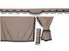 TRUCK SIDE CURTAINS - BLACK AND RED TASSELS  FIT MERCEDES,MAN,DAF,VOLVO,SCANIA,IVECO,RENAULT