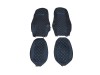 TRUCK ECO LEATHER SEAT COVERS FIT DAF XF 106 / CF EURO 6 PAIR OF BLACK WITH RED STITCHES