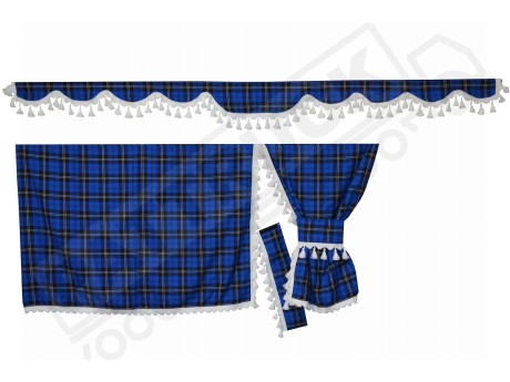 TRUCK SIDE CURTAINS - BLACK AND RED TASSELS  FIT MERCEDES,MAN,DAF,VOLVO,SCANIA,IVECO,RENAULT