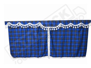 TRUCK SIDE CURTAINS - BLACK AND RED TASSELS  FIT MERCEDES,MAN,DAF,VOLVO,SCANIA,IVECO,RENAULT