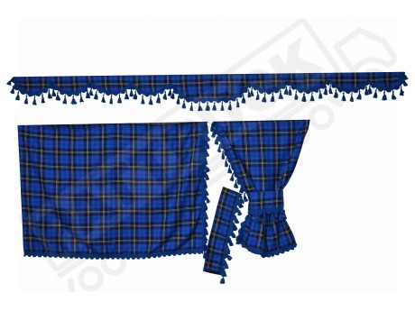 TRUCK SIDE CURTAINS - BLACK AND RED TASSELS  FIT MERCEDES,MAN,DAF,VOLVO,SCANIA,IVECO,RENAULT