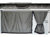 TRUCK CURTAINS  FULL SET- GREY WITH BLACK TASSELS FIT SCANIA TOPLINE