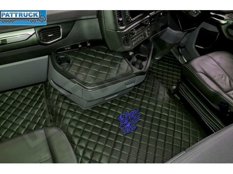 SCANIA R New Generation  [ 2017+ ]  FOLDING PASSENGER SEAT- ECO LEATHER FLOOR SET-BLACK
