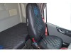 TRUCK ECO LEATHER   SEAT COVERS   COMPATIBLE WITH VOLVO FH4 2013+ BLACK WITH RED STITCHES