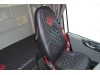 TRUCK  SEAT COVERS  COMPATIBLE WITH VOLVO FH4 2013+  ( ECO LEATHER) BLACK WITH RED  STITCHES