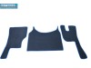 VELOUR FLOOR MATS SET-BLACK WITH BLUE TRIM COMPATIBLE WITH VOLVO FH4 [FOLDING PASSENGER SEAT]