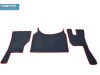 VELOUR FLOOR MATS SET-BLACK WITH RED TRIM COMPATIBLE WITH VOLVO FH4 [TWIN AIR SEATS]
