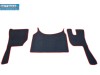 VELOUR FLOOR MATS SET-BLACK WITH RED TRIM COMPATIBLE WITH VOLVO FH4 [FOLDING PASSENGER SEAT]