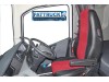 TRUCK HALF ECO LEATHER SEAT COVERS  COMPATIBLE WITH VOLVO FH4 2013+  (BLACK AND RED))