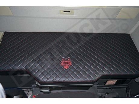 TRUCK ECO LEATHER BED COVER  COMPATIBLE WITH VOLVO FH4 2013-2019 BLACK & RED STITCHES