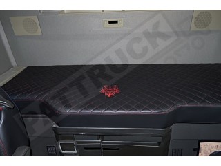 TRUCK ECO LEATHER BED COVER  COMPATIBLE WITH VOLVO FH4 2013-2019 BLACK & RED STITCHES