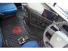 TRUCK ECO LEATHER FLOOR SET-BLACK WITH RED VIKING LOGO FIT VOLVO FH4  2013+[ AUTOMATIC ]- TWIN AIR SEATS
