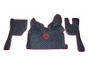 TRUCK ECO LEATHER FLOOR SET-BLACK WITH RED VIKING LOGO FIT VOLVO FH4  2013+[ AUTOMATIC ]- TWIN AIR SEATS