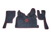 TRUCK ECO LEATHER FLOOR SET-BLACK WITH RED VIKING LOGO FIT VOLVO FH4  2013+[ AUTOMATIC ]-FOLDING PASSENGER SEAT
