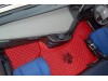 TRUCK ECO LEATHER FLOOR SET-RED WITH BLACK VIKING LOGO FIT  VOLVO FH4  2013+  [ FOLDING PASSENGER SEAT]