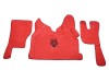 TRUCK ECO LEATHER FLOOR SET-RED WITH BLACK VIKING LOGO FIT  VOLVO FH4  2013+  [ FOLDING PASSENGER SEAT]