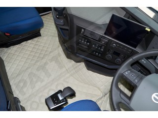 TRUCK ECO LEATHER FLOOR MATS SET- COMPATIBLE WITH VOLVO FH 4 2013+[TWIN AIR SEATS] BEIGE