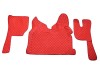 TRUCK ECO LEATHER FLOOR SET- COMPATIBLE WITH VOLVO FH 4 2013+[TWIN AIR SEATS] RED