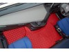 TRUCK ECO LEATHER FLOOR SET-RED ,COMPATIBLE WITH VOLVO FH 2013+AUTOMATIC-FOLDING PASSENGER SEAT