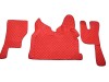 TRUCK ECO LEATHER FLOOR SET-RED ,COMPATIBLE WITH VOLVO FH 2013+AUTOMATIC-FOLDING PASSENGER SEAT